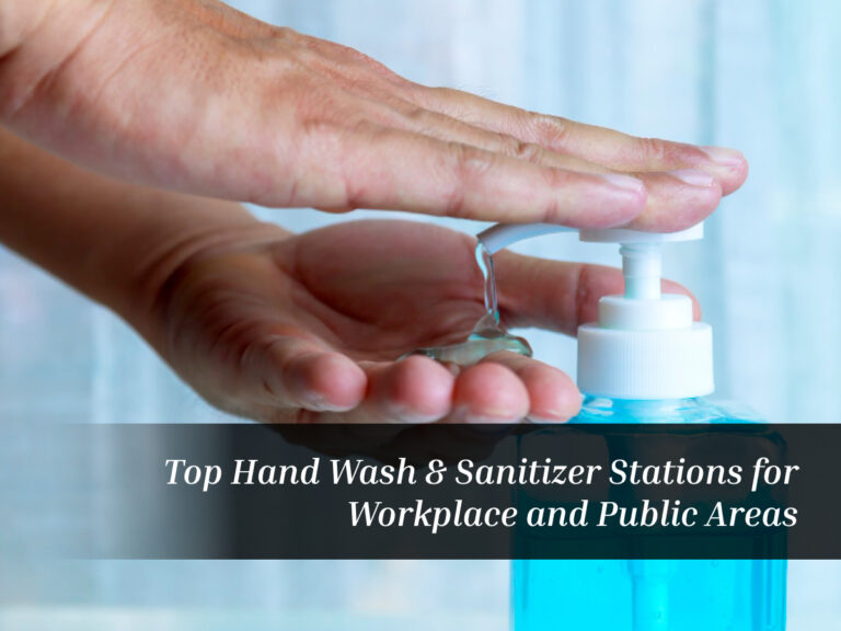 hand wash and sanitizer stations